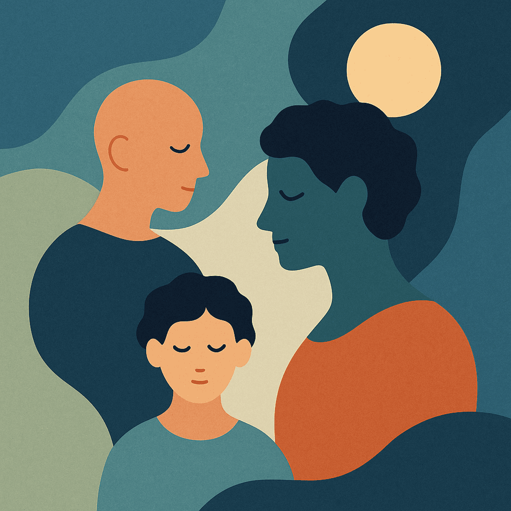 Abstract calming illustration representing people supported by EMDR therapy.